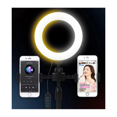 LED světlo kulaté 16cm/ 6 palců, mini stativ, držák telefonu