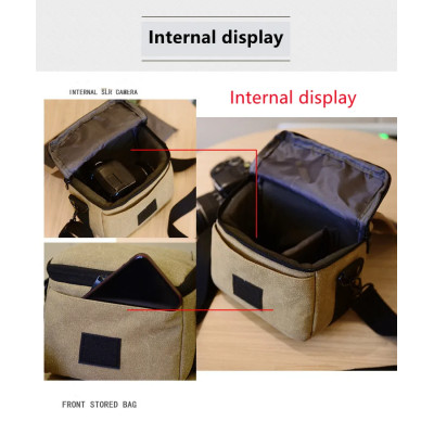 Brašna na foto příslušenství, fotoaparát  19x17x10 cm - hnědá