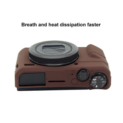 PULUZ silikónové puzdro pre Canon EOS G7 X Mark II (káva)