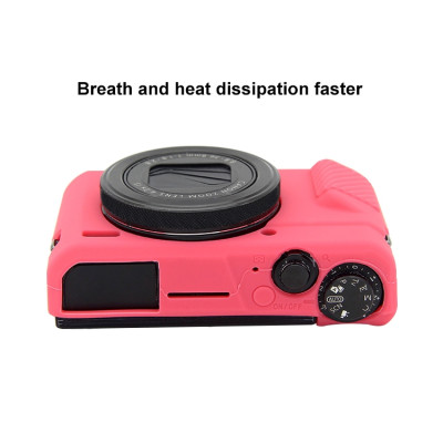 PULUZ silikónové puzdro pre Canon EOS G7 X Mark II (ružovo-červené)