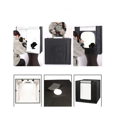 Fotografický stan přenosný 40 cm, 2 x světlo LED, 3 x pozadí, taška