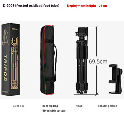 D-900S Profesionální stativ pro mobil a fotoaparát, kameru černý 169 cm