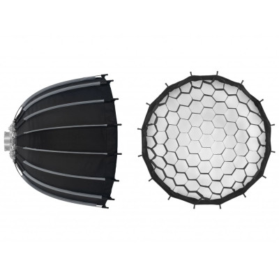 Parabolický hlboký softbox 70 cm, rýchle skladanie s voštinou, adaptér Bowens