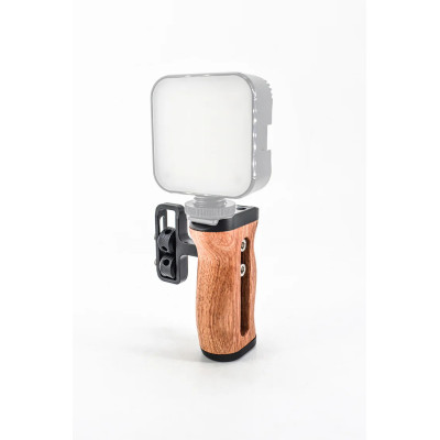 Dřevěná rukojeť pro fotoaparáty DSLR s držákem Hot Shoe LP-096
