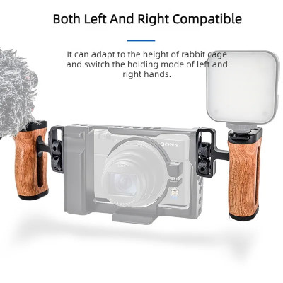 Dřevěná rukojeť pro fotoaparáty DSLR s držákem Hot Shoe LP-096