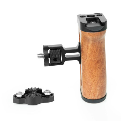 Dřevěná rukojeť pro fotoaparáty DSLR s držákem Cold Shoe LP-096