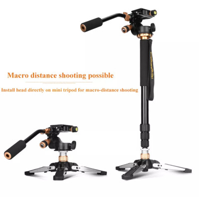 Monopod QZSD-158+mini stativ+hlava, 60-134 cm