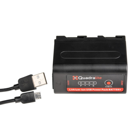 Quadralite NP-F750 7.2V 5200mAh 37.5Wh battery USB charger