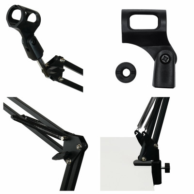 RAYYU Držák, rameno pro mikrofon, 70 cm, černý