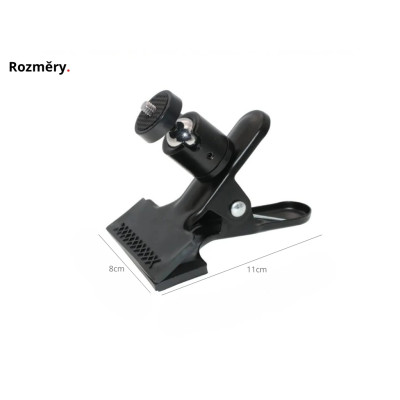 Klips studiová kovová svorka s kulovou hlavou s 1/4" šroubem