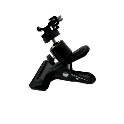 Klips studiová kovová svorka s kulovou hlavou s 1/4" šroubem a nástavcem cold shoe