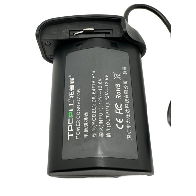 Dummy baterie DR-E19 / E4 A  pro Canon  Eos 1D Cx Markiii Iv 1DX 1D3 1D4 1Ds