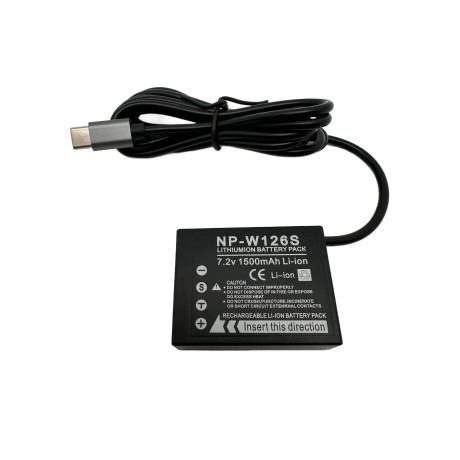 Atrapa batérie DB W126S pre Fuji X-A1, X-A2, X-A3, X-E1, X-E2, X-M1, X-Pro, X-T1, X-T2, X-T10, HS33EXR, HS35EXR, HS50EXR