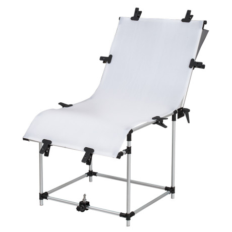 Skladací fotostôl 60 x 120 cm, biely, FS60*130