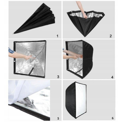 Dáždnik softbox čierny 60 x 90 cm