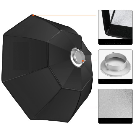 Softbox octa osmihranný 120 cm, s Bowen Mount uchycením a voštinou