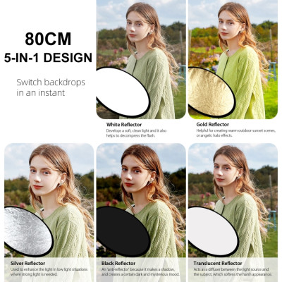 PULUZ Fotografická štúdiová súprava - pozadie, 2 x softbox, 2 x fotografický štít, statívy, žiarovky, odrazové dosky