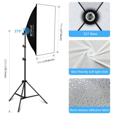PULUZ Fotografická štúdiová súprava - pozadie, 2 x softbox, 2 x fotografický štít, statívy, žiarovky, odrazové dosky