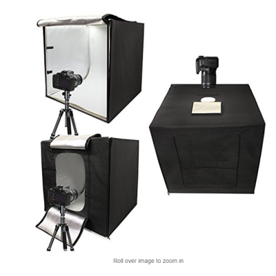 Prenosný fotostan 40 cm, 2 x LED svetlo, 3 x pozadie