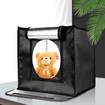 Prenosný fotostan 40 cm, 2 x LED svetlo, 3 x pozadie