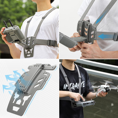 Sunnylife ZJ773-GY Postroj na upevnenie ovládača na hrudník pre DJI RC 1, DJI RC 2