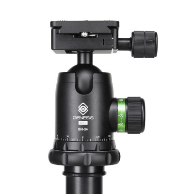 Genesis Base C3 Kit green + BH-34 - Fotografický karbónový statív s guľovou hlavou a taškou