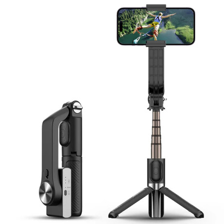 Stabilizátor A4 s 1 osou, teleskopická selfie tyč s mini statívom a diaľkovým ovládaním