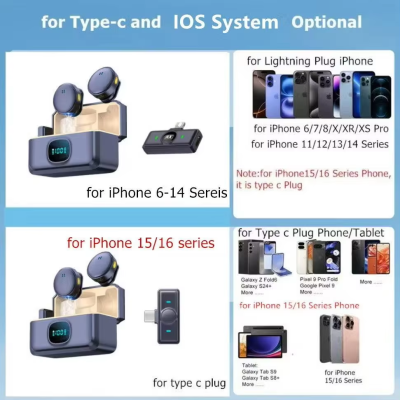 Q8 sada 2 bezdrôtových mikrofónov + prijímač pre IPhone, prenosný