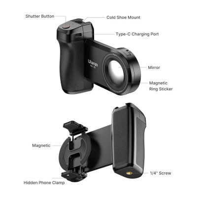 Ulanzi MA35 magnetický držák telefonu, bluetooth spoušť, zrcátko