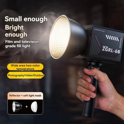 ZGRT60 LED Video Světlo Bi-Color COB Fotografické Studiové Světlo 2500K-7500K