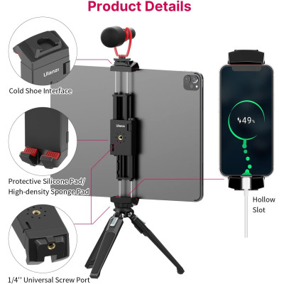 ULANZI ST-29 Držiak telefónu pre statív ( 1/4", Cold Shoe Mount)