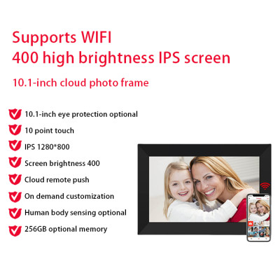 Digitálny 10" inteligentný fotorámik s dotykovou obrazovkou Wi-Fi, čierny