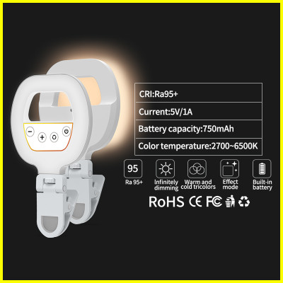 W60 Mini LED RGB dobíjacie svetlo s klipom