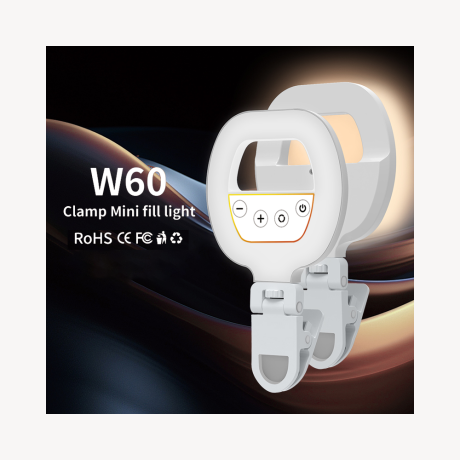 W60 Mini LED RGB dobíjacie svetlo s klipom