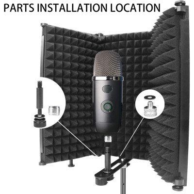 Profesionálny zvukotesný kryt mikrofónu ( 3 časti ) používaný na spev a nahrávanie AI-4