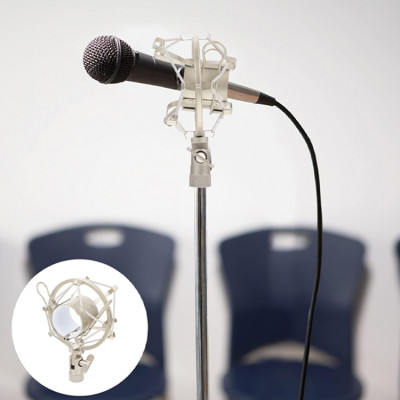 Plastový držiak pre štúdiové mikrofóny s antivibračným zavesením na presné nahrávanie čierny