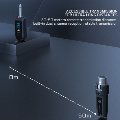 2.4G bezdrátový transceiver mikrofonní systém 6,35 mm rozhraní kondenzátor, 1 x vysílač, 1 x přijímač
