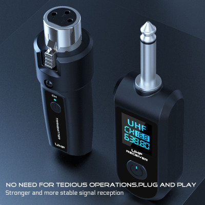 2.4G bezdrátový transceiver mikrofonní systém 6,35 mm rozhraní kondenzátor, 1 x vysílač, 1 x přijímač