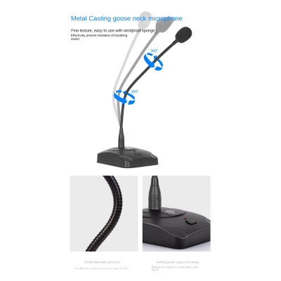 C10-Konferenčný mikrofón ( typ husieho krku ) Stolný drôtový kondenzátorový mikrofón