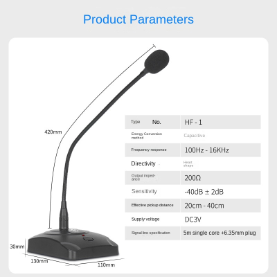 C10-Konferenčný mikrofón ( typ husieho krku ) Stolný drôtový kondenzátorový mikrofón