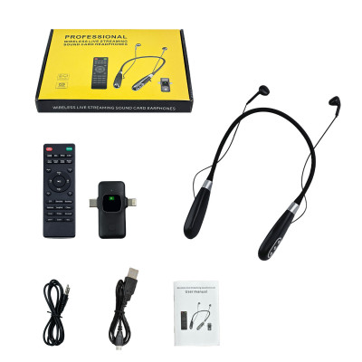 Bezdrôtová náhlavná súprava GAW-E8 s mikrofónom na živé vysielanie, podcast