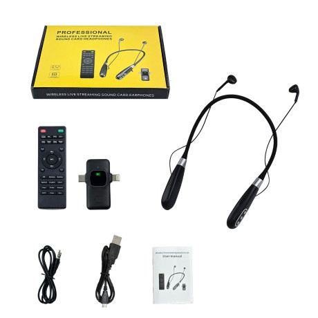 GAW-E8 Bezdrátová sluchátka s mikrofonem pro Live Streaming, podcast