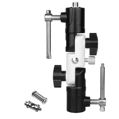 Otočný držák blesku, deštníku typu U 1/4" - 3/8" , kovový