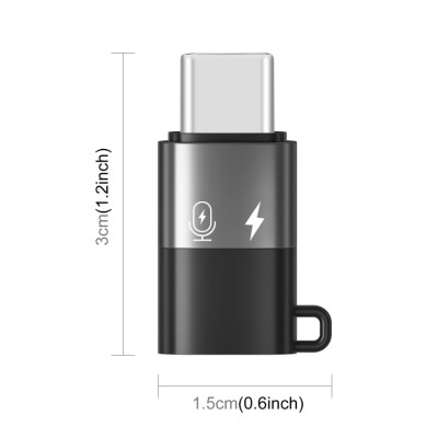 PULUZ PU657B 8pinový adaptér USB-C / Type-C OTG (černý)