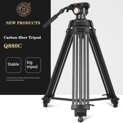 QZSD Q880C Profesionální karbonový stativ 158 cm, Teleskopické Nohy Heavy Duty 16kg + hlava Q90