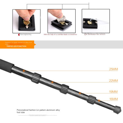 QZSD Q999H Fotografický stativ z hliníkové slitiny, nosnost 8kg + kulová hlava s odnímatelnou příčnou osou / monopod