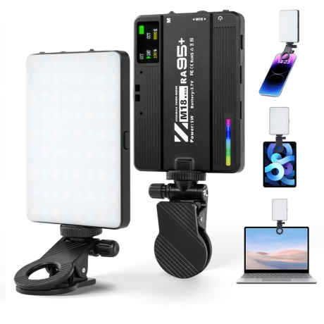 M18 RGB LED Video Světlo Mini RGB, 3000 -9900K, 1500mah, pro fotoaparát, telefon