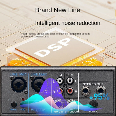 Mixážní pult D-38, 4 - kanálový, USB, Bluetooth, pro nahrávání zpěvu, hudby