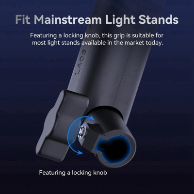 LA03 Adaptér ( rukoväť ) pre montáž na svetelný stojan s tlačidlom pre rýchlu montáž kompatibilný s s6922