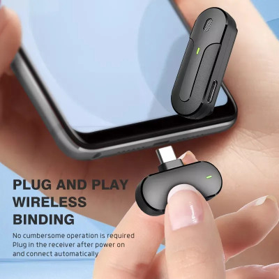 K83 - Sada 2 x bezdrátový mikrofon + přijímač s USB-C pro telefony, tablety